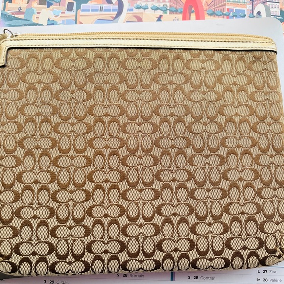 Coach Tan and Gold Tablet Sleeve - Picture 2 of 6
